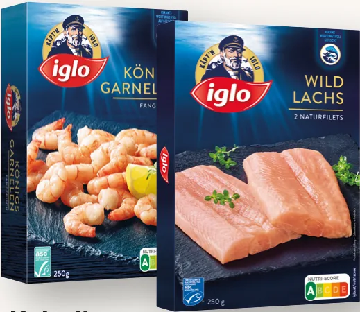 Wildlachs, Kabeljau, Polardorsch oder Garnelen